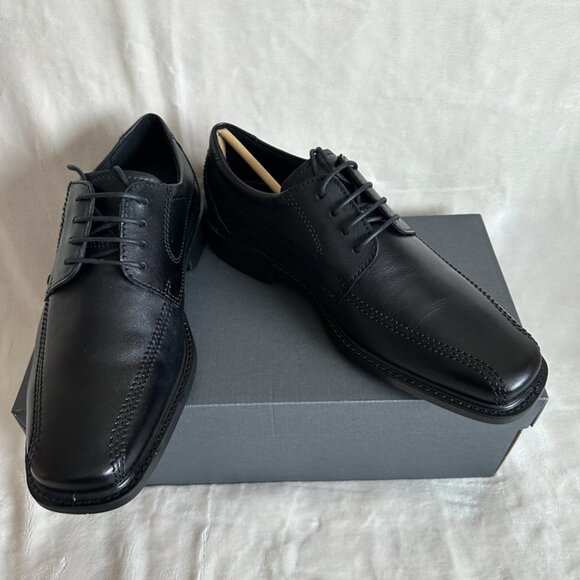 NIB! ECCO Men's New Jersey Lace-Up Dress Shoes Black Leather 051514 Size 7-7.5 - Picture 4 of 10